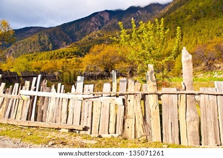 Tibet plateau scene. Taken in the Nyingchi Prefecture of Tibet.
