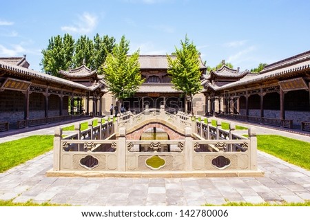 Old-style private school scene. Taken in the Chang\'s Manor Park of Yuci, Shanxi, China. In the park, there are a lot of Chinese ancient buildings that was Built in the Qing Dynasty.