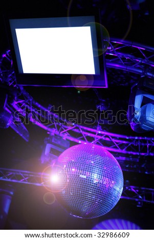 Your name here LCD screen and disco ball