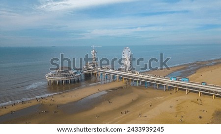 Similar – Image, Stock Photo Pier SkyView on the beach of Scheveningen, DenHaag