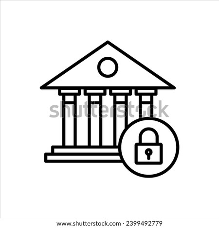 State Security icon. united state government office building protection and safety precaution with lock symbol sign. sate security service provider  vector mark. federal department security logo