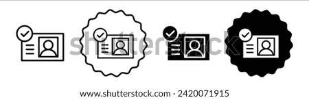 Kyc set in black and white color. Kyc simple flat icon vector