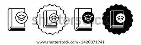 Thesis set in black and white color. Thesis simple flat icon vector