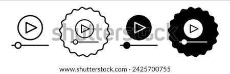 Video off social media set in black and white color. Video off social media simple flat icon vector