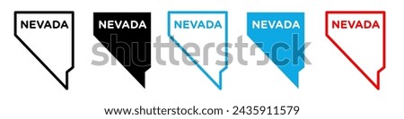 Nevada map icon logo set vector