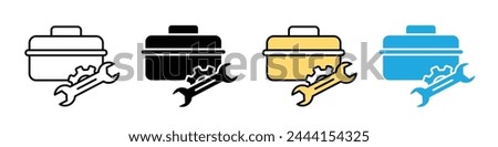 Engineering and Repair Toolbox Icons for Maintenance Projects and Carpentry Tools