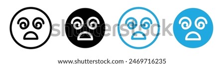 Hypnotized emoji icon logo set vector