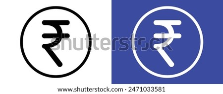 Indian rupee icon logo set vector