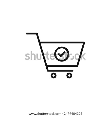 Verified Shopping Cart Icon Ideal for E-commerce and Retail