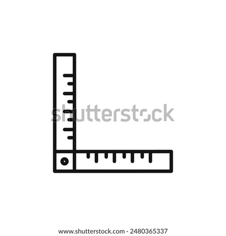 Measurement Ruler Combined Icon for Design and Engineering Tools