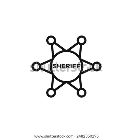 Badge Sheriff Icon Collection Western Law Illustrations for Police and Security