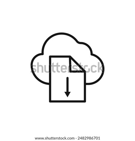 Cloud download file icon logo sign vector outline