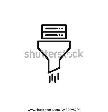 Data filtering icon logo sign vector outline