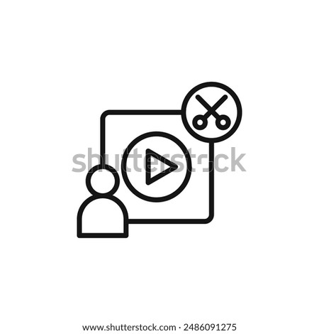 video Editor icon logo sign vector outline