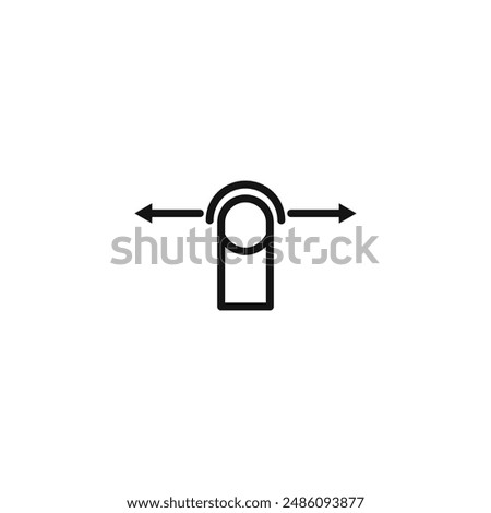 Horizontal swipe Flick Icon logo sign vector outline