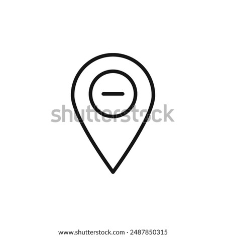 Remove pin mark logo sign vector outline