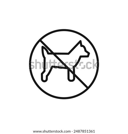 No dogs allowed logo sign vector outline