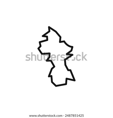 Guyana map logo sign vector outline
