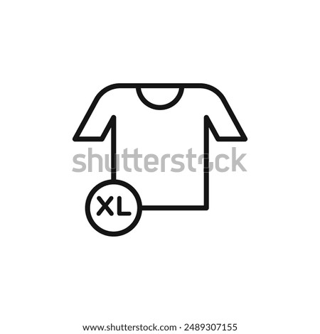 XL Shirt Size logo sign vector outline