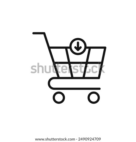 Cart download logo sign vector outline