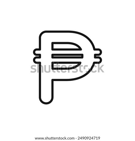 Cuba peso logo sign vector outline