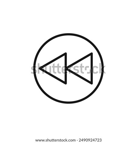 Rewind Previous Back arrow logo sign vector outline