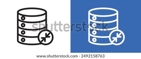 Shrink database logo sign set vector outline