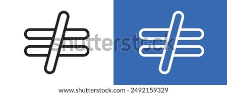 Inequality logo sign set vector outline