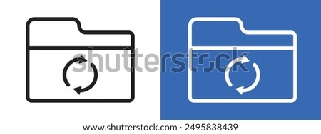 Folder sync logo sign set vector outline