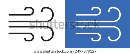 gust icon logo sign set vector outline