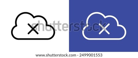 cloud sync disable icon logo sign set vector outline