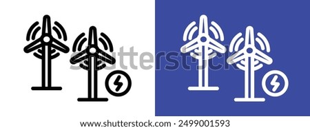 Wind power plant icon logo sign set vector outline