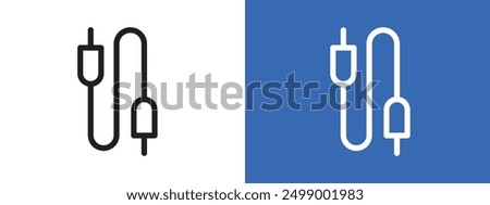 AUX cable icon logo sign set vector outline