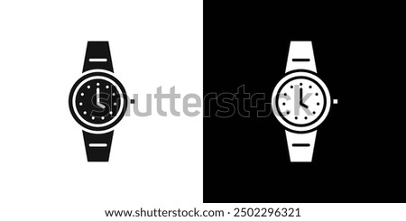 Wristwatch icon logo set vector