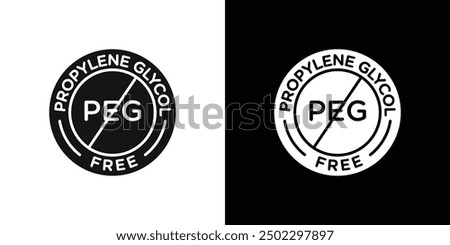 Propylene glycol free icon logo set vector