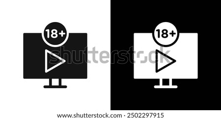 plus 18 movie icon logo set vector