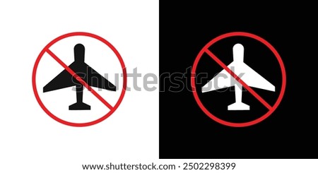 no flight or fly zone icon logo set vector