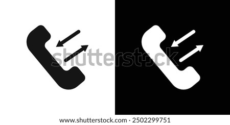 incoming outgoing calls icon logo set vector