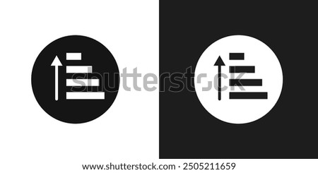 Sort amount up icon logo set vector