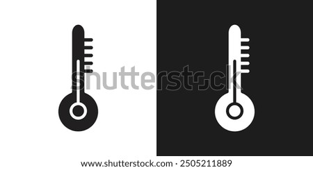 Thermometer half icon logo set vector