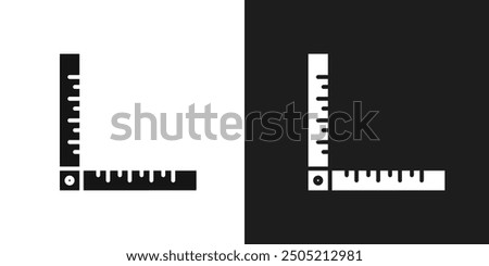 Ruler combined icon logo set vector