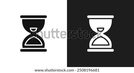 Hourglass end icon logo set vector