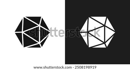 Dice d20 icon logo set vector