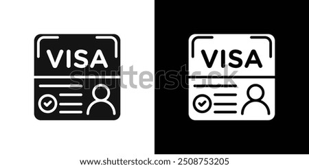 Start up visa icon Flat fill set collection