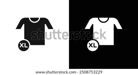 XL Shirt Size Icon Flat fill set collection