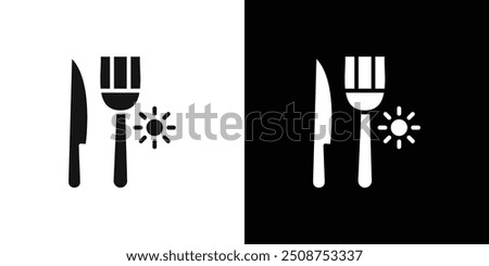 Sunrise Breakfast Icon Flat fill set collection