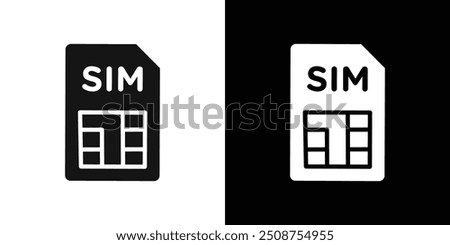 sim card icon Flat fill set collection