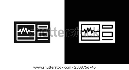 Portable electrocardiogram icon Flat fill set collection