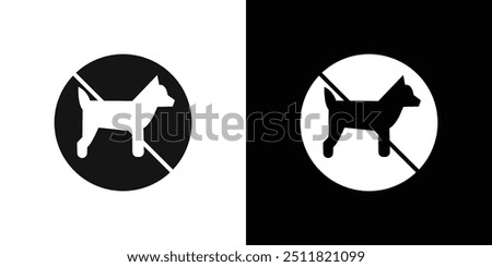 No dogs allowed icon Flat fill set collection