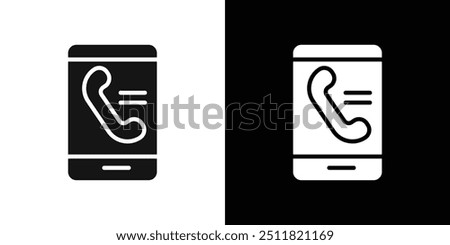 Mobile Phone call icon Flat fill set collection